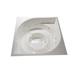 EYE - Square hot tub with external stove