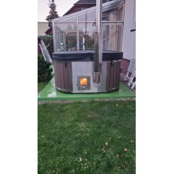 München - ACRYL Badefass Whirlpool Hot Tub mit einem integrierten Ofen mit Zubehör FREI GELIEFERT